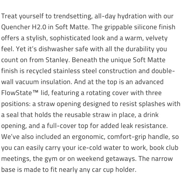 Stanley 40oz Quencher H2.O Flowstate Tumbler (soft matte) - Picture 12 of 13